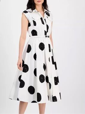 Tahari Maxi Dress with Polka Dots